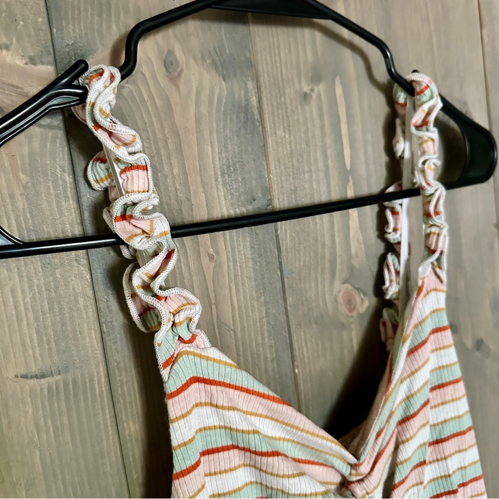 Striped Sundress With Ruffled Straps - Picture 2 of 7